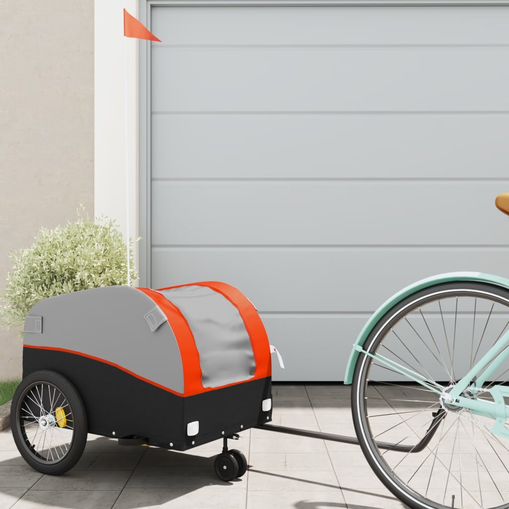 Cykeltrailer Sort og Orange 30 kg Jern
