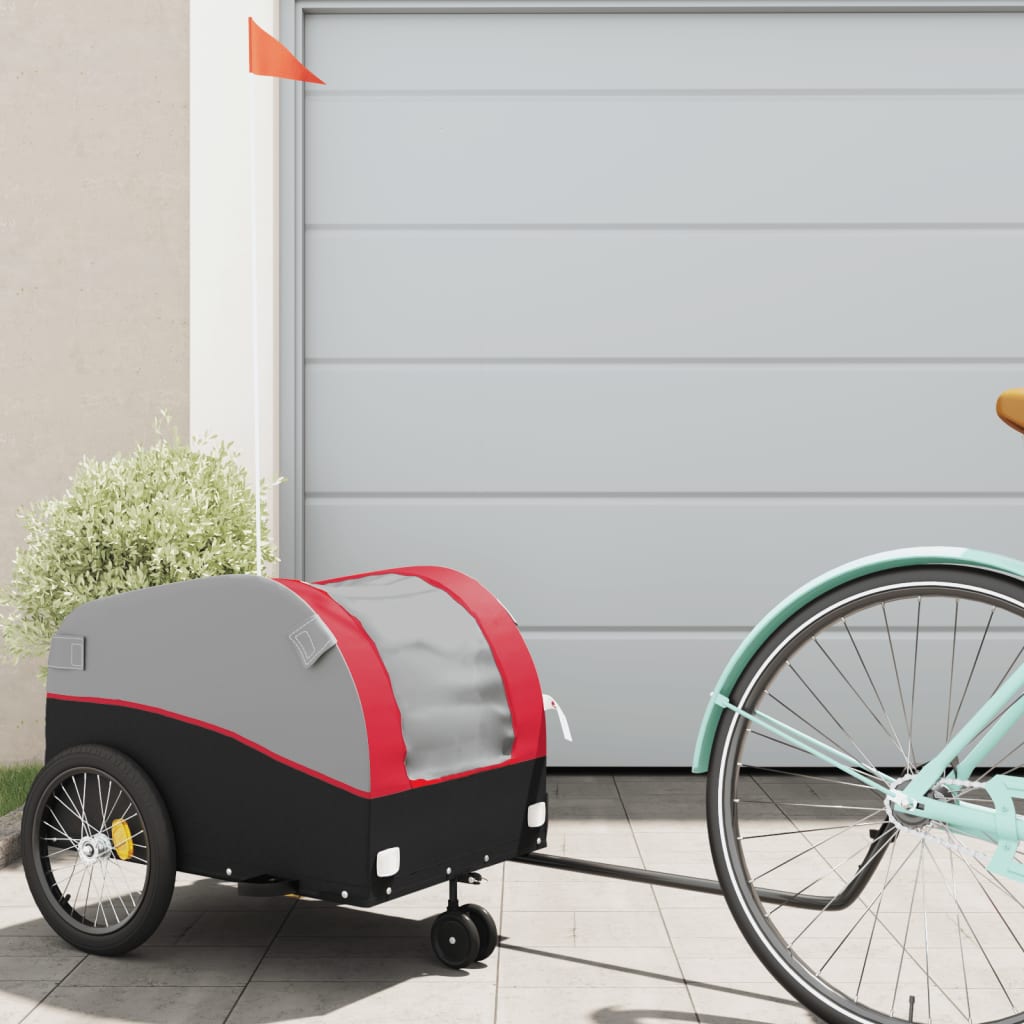 Cykeltrailer Sort og Rød 30 kg Jern