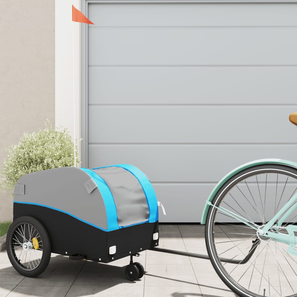 Cykeltrailer Sort og Blå 30 kg Jern