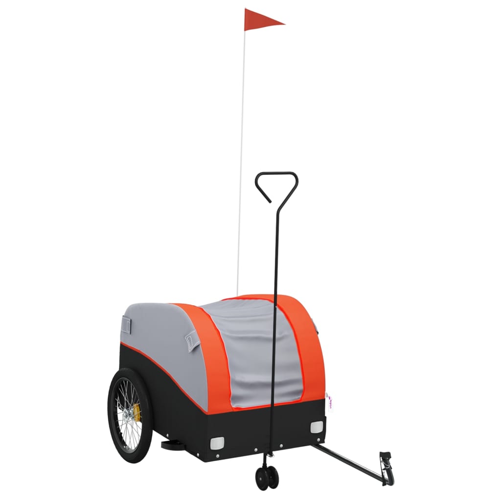 Cykeltrailer Sort og Orange 45 kg Jern