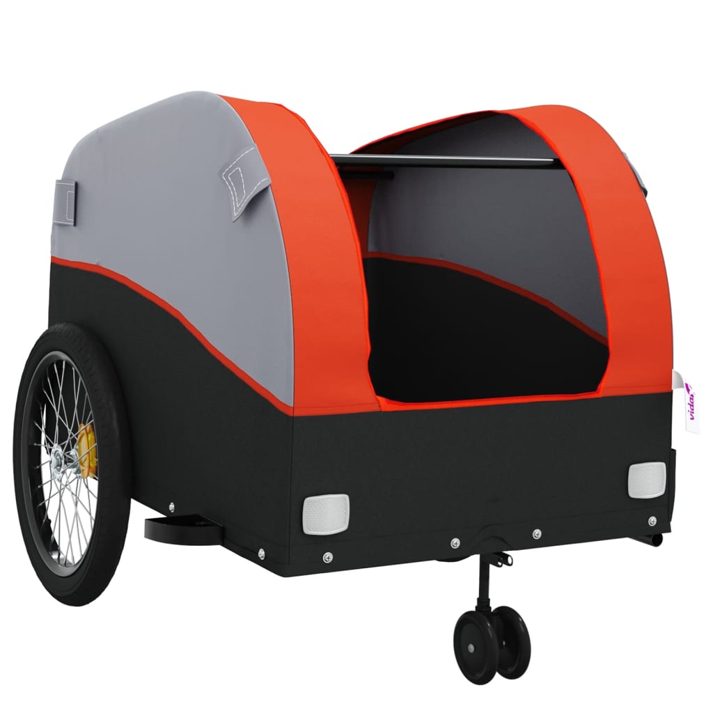 Cykeltrailer Sort og Orange 45 kg Jern
