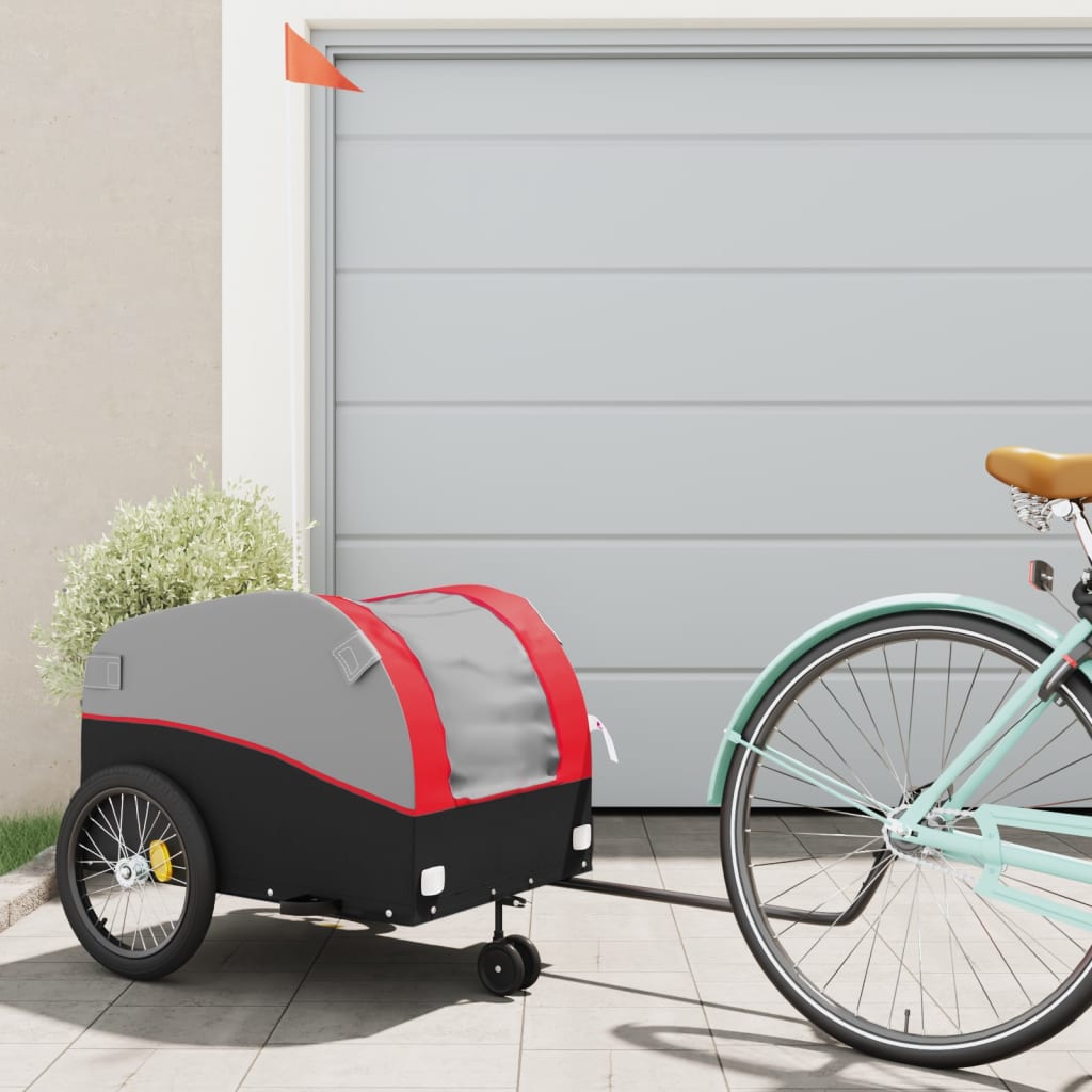 Cykeltrailer Sort og Rød 45 kg Jern