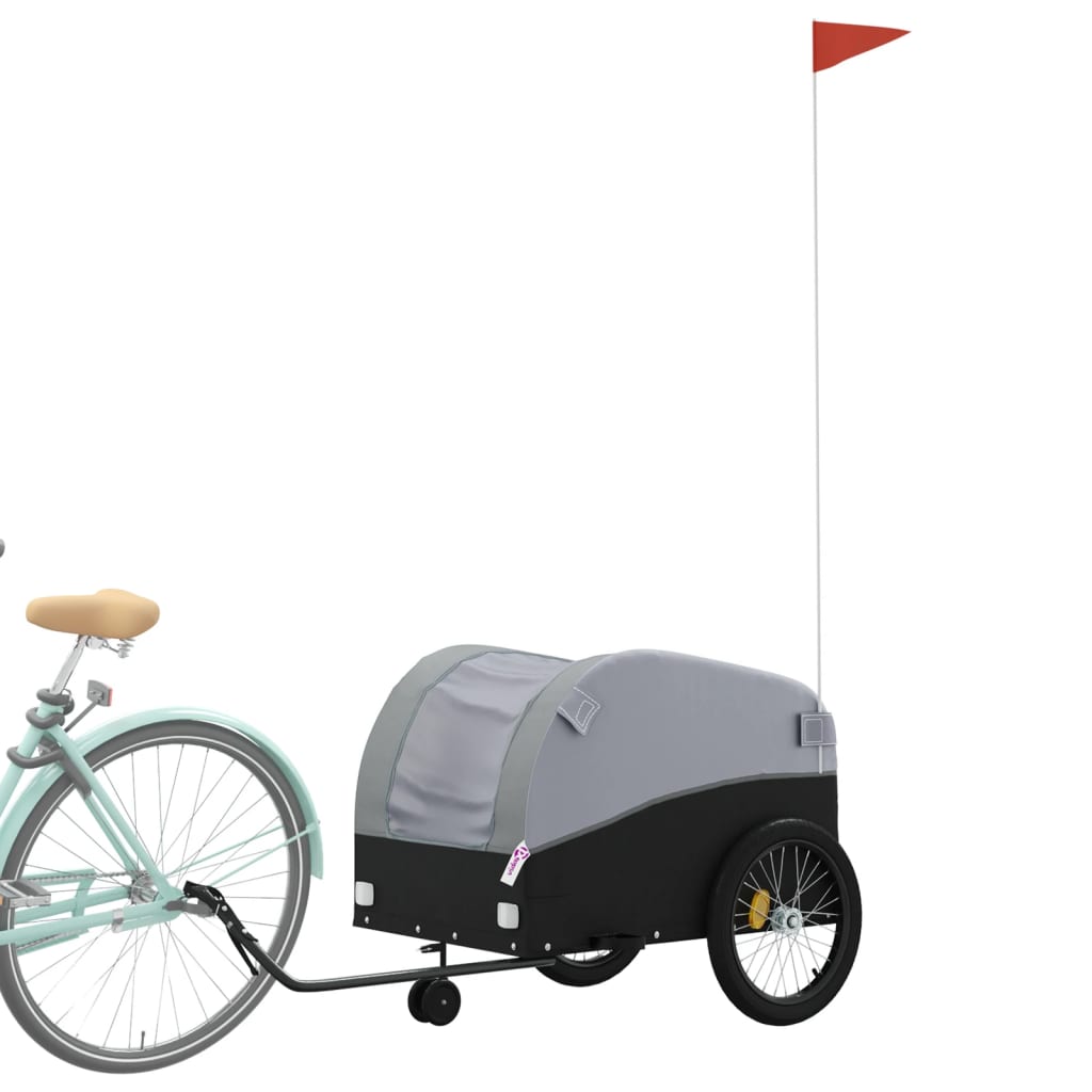 Cykeltrailer Sort og Grå 45 kg Jern