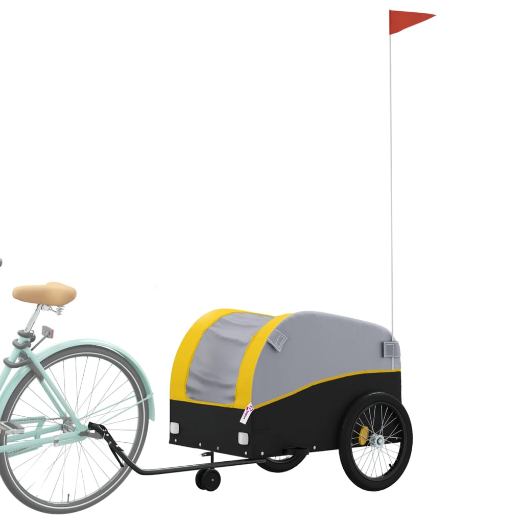 Cykeltrailer Sort og Gul 45 kg Jern
