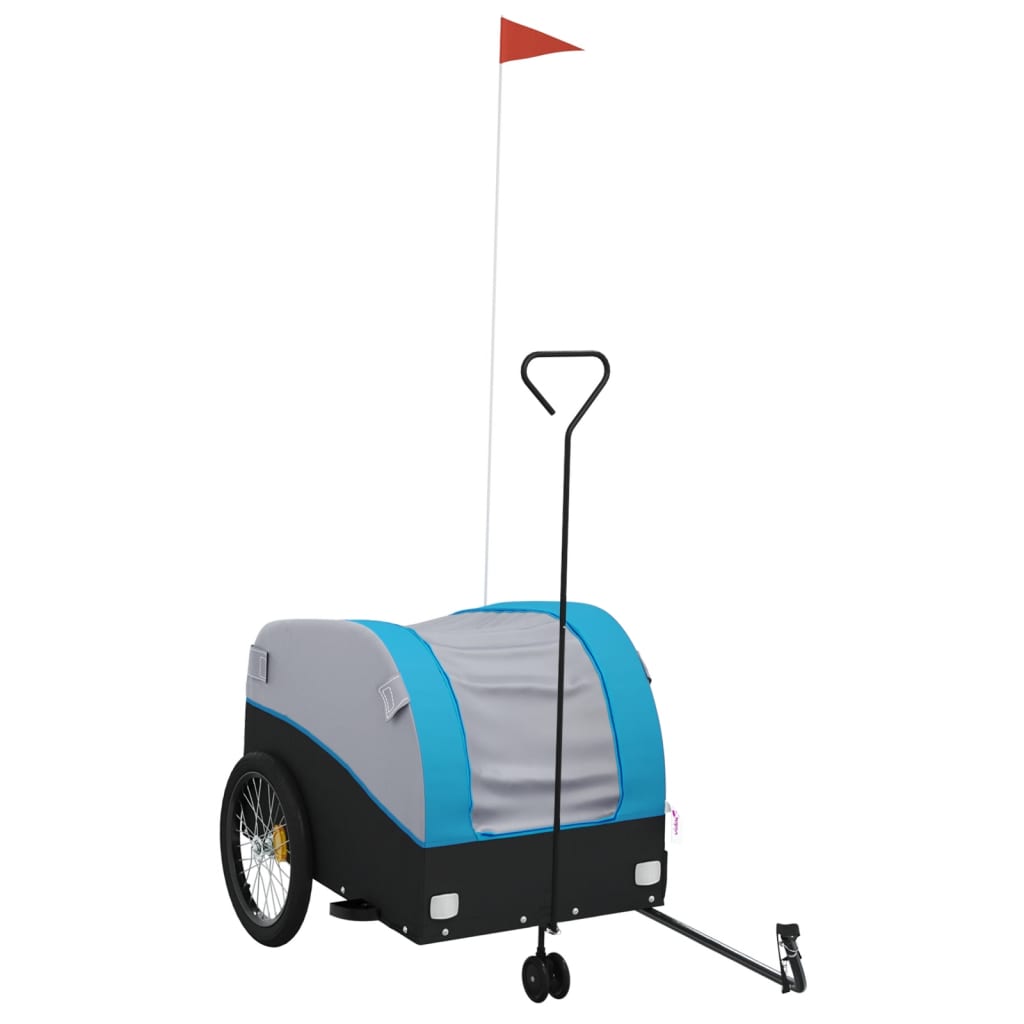 Cykeltrailer Sort og Blå 45 kg Jern