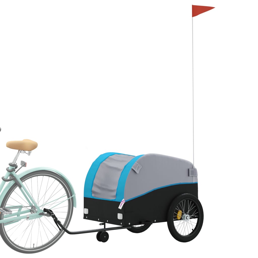 Cykeltrailer Sort og Blå 45 kg Jern