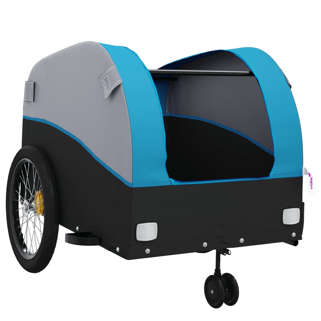 Cykeltrailer Sort og Blå 45 kg Jern