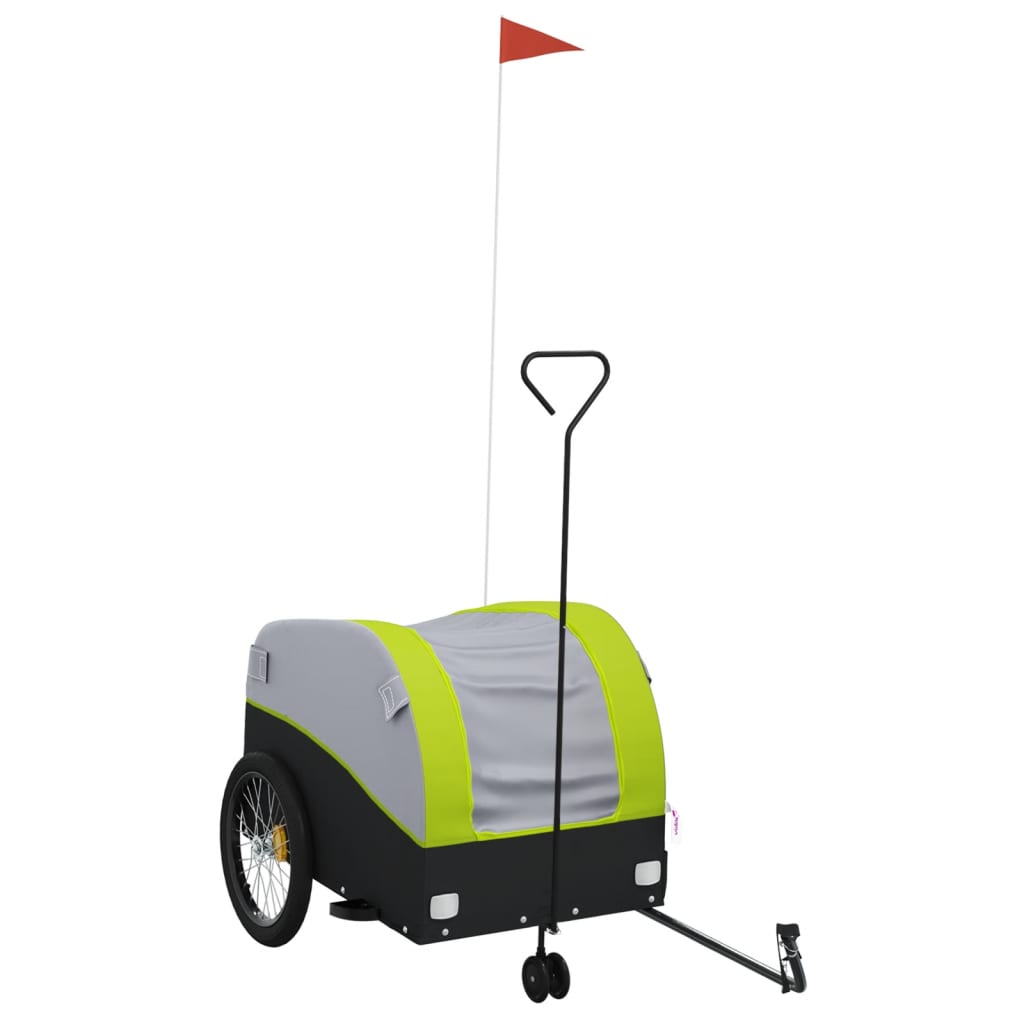 Cykeltrailer Sort og Grøn 45 kg Jern