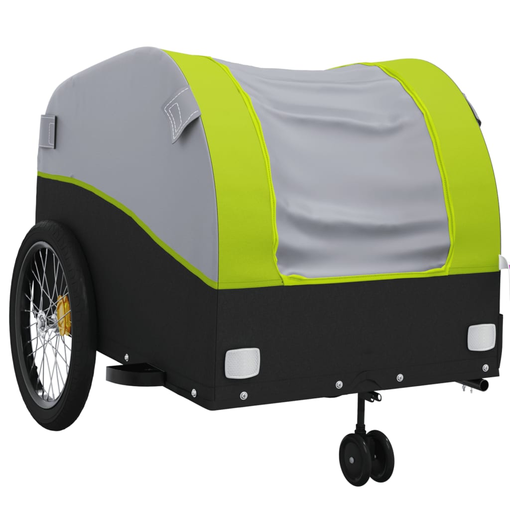 Cykeltrailer Sort og Grøn 45 kg Jern