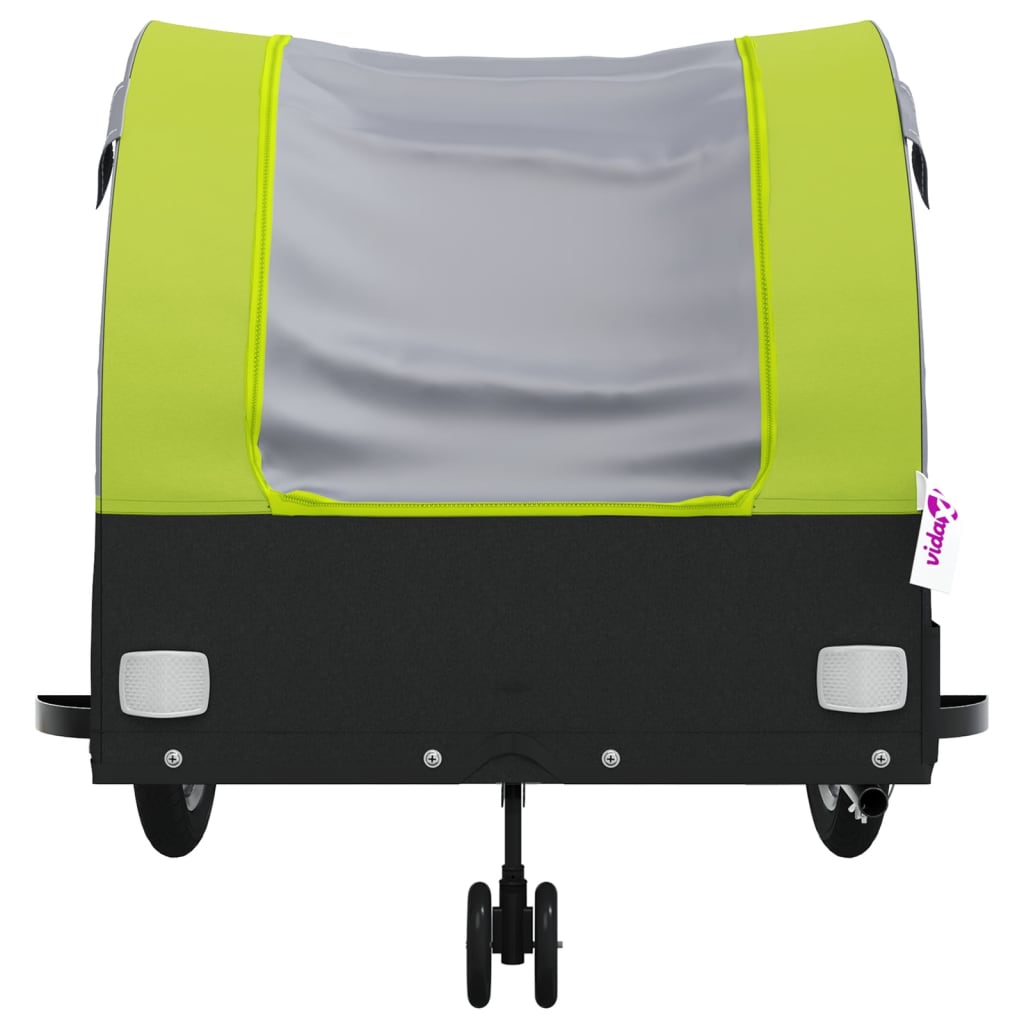 Cykeltrailer Sort og Grøn 45 kg Jern