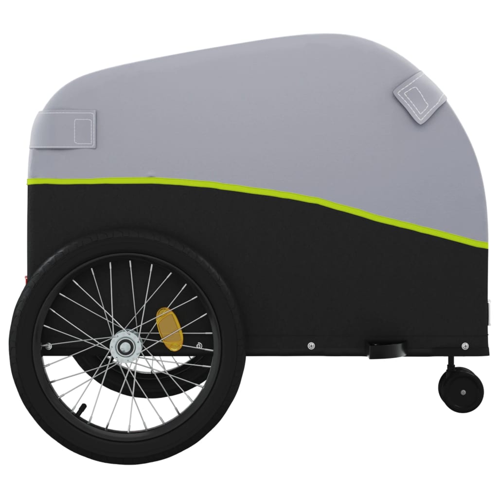 Cykeltrailer Sort og Grøn 45 kg Jern