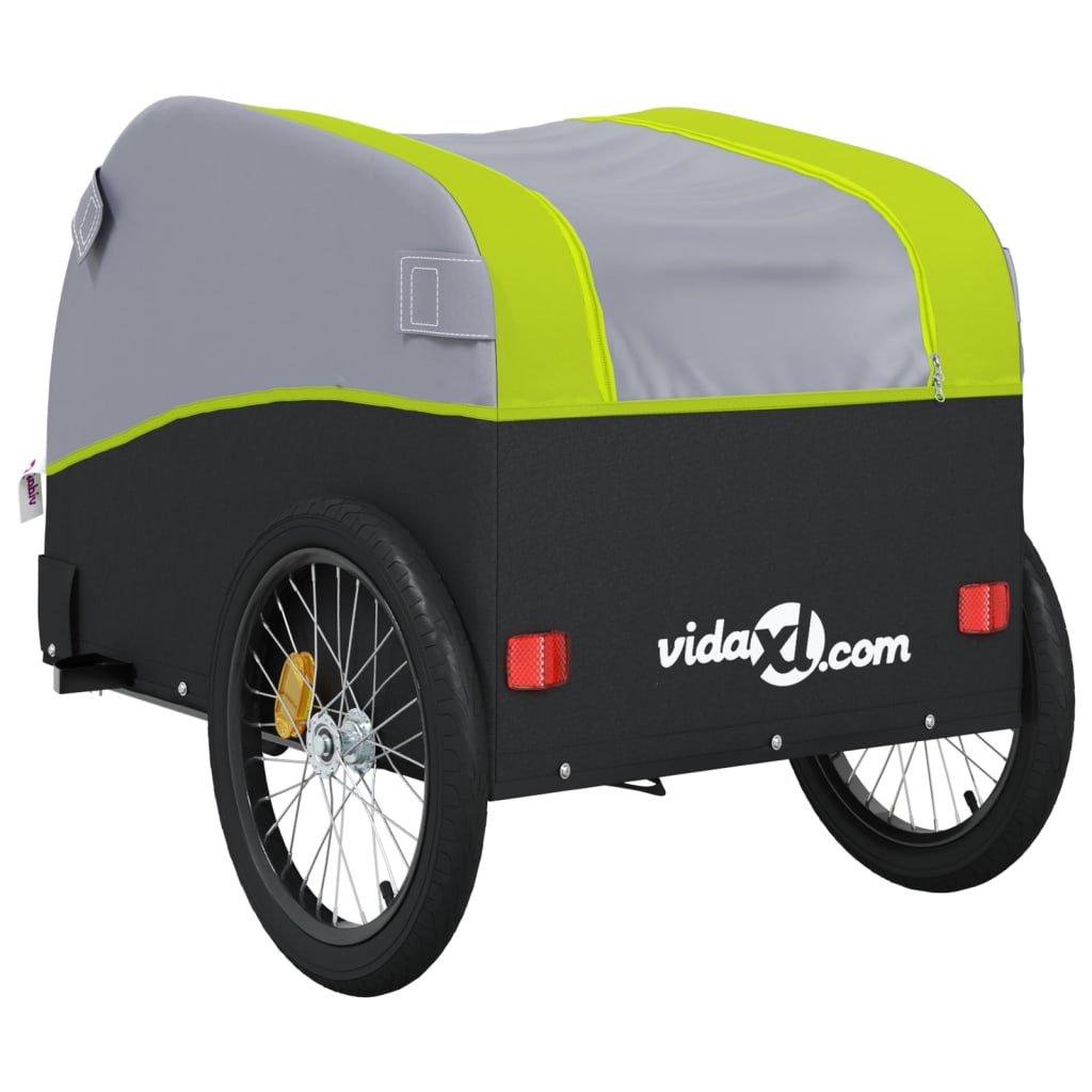 Cykeltrailer Sort og Grøn 45 kg Jern