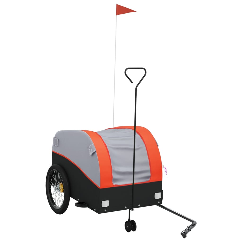 Cykeltrailer Sort og Orange 45 kg Jern