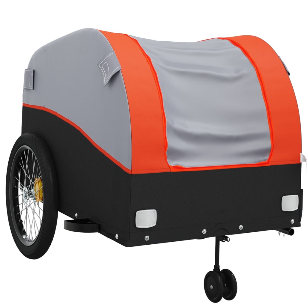 Cykeltrailer Sort og Orange 45 kg Jern