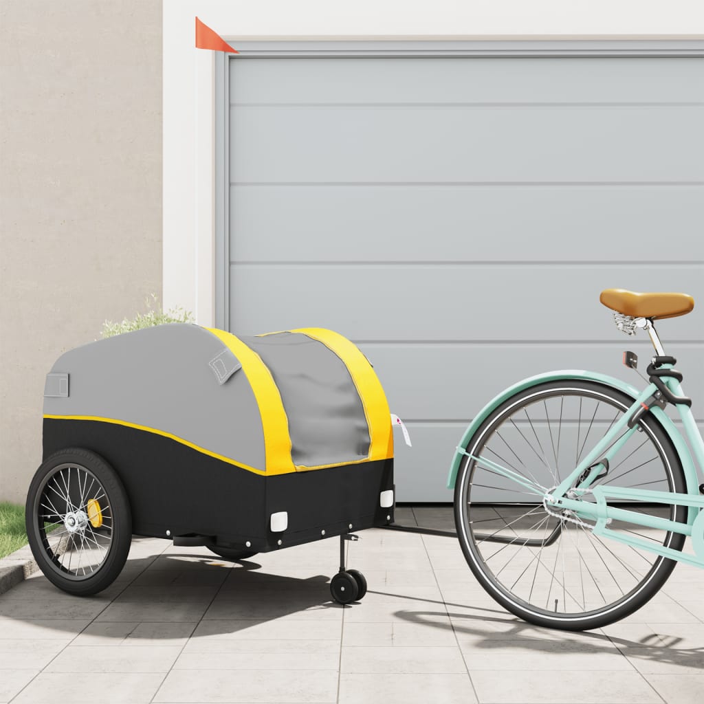 Cykeltrailer Sort og Gul 45 kg Jern