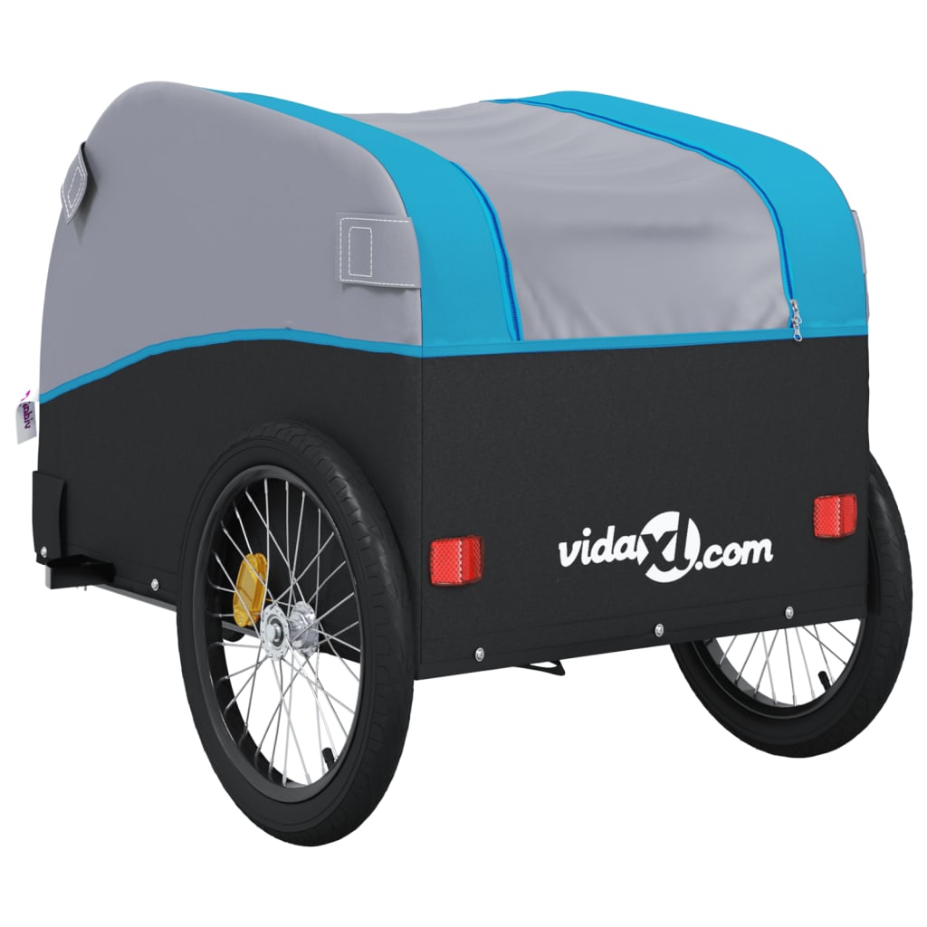 Cykeltrailer Sort og Blå 45 kg Jern