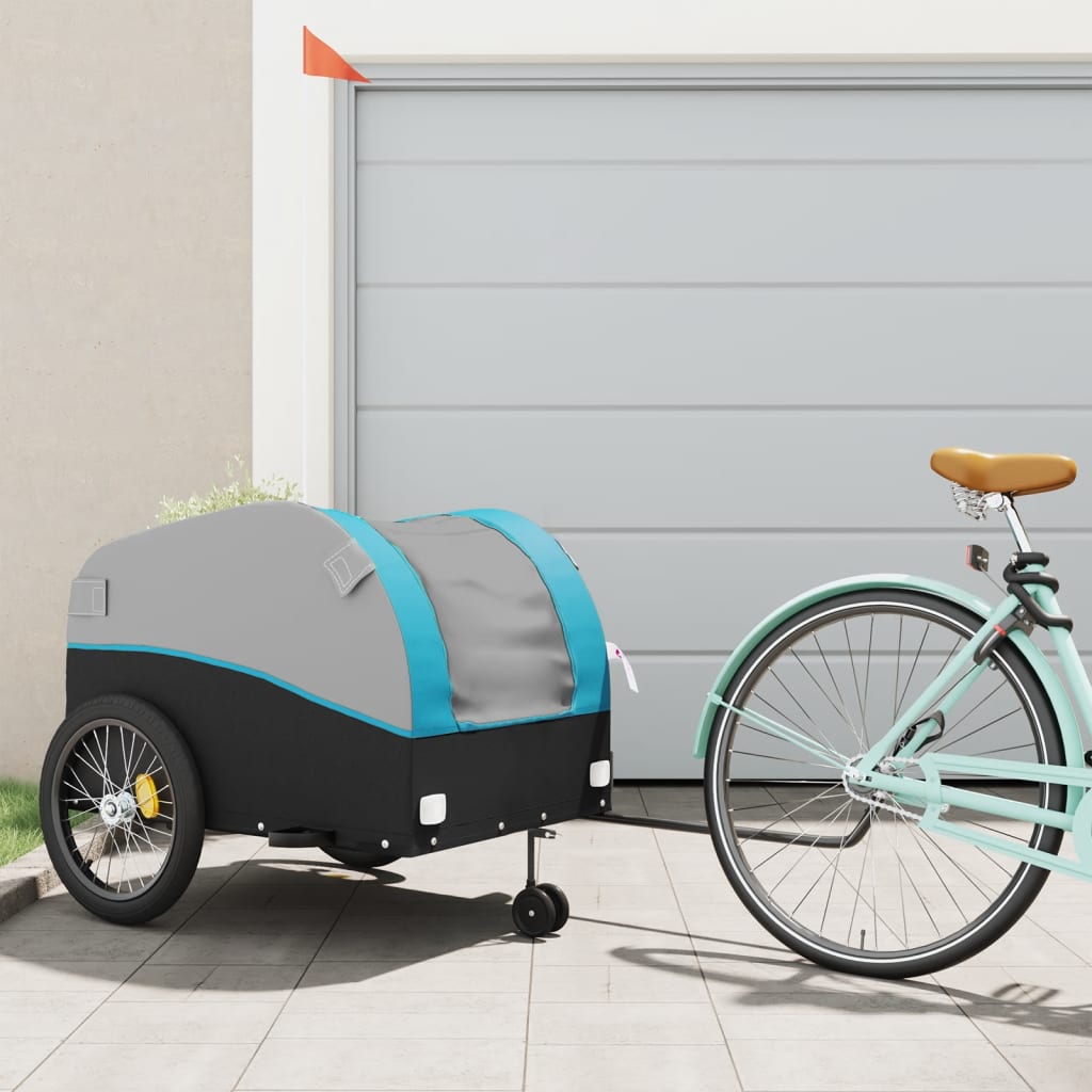 Cykeltrailer Sort og Blå 45 kg Jern