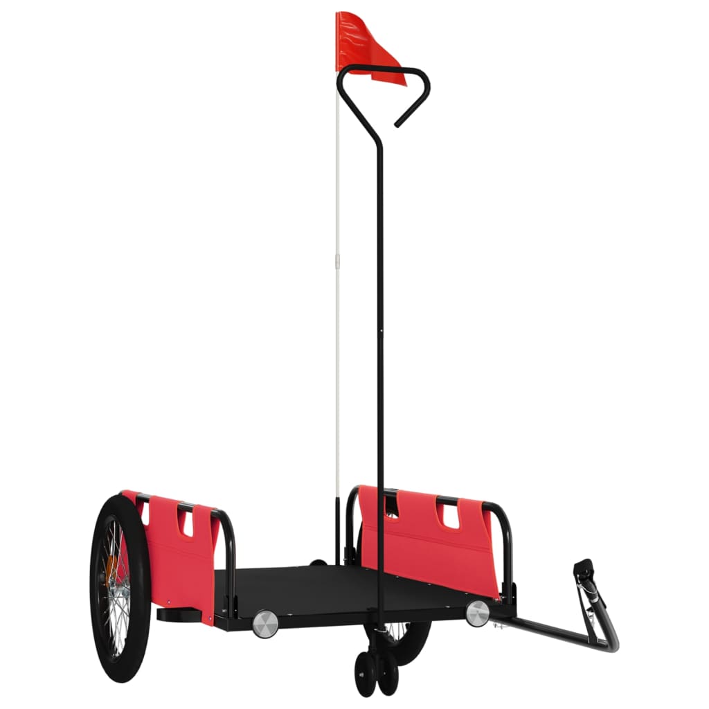 Cykeltrailer Rød og sort Oxford Stof & Iron