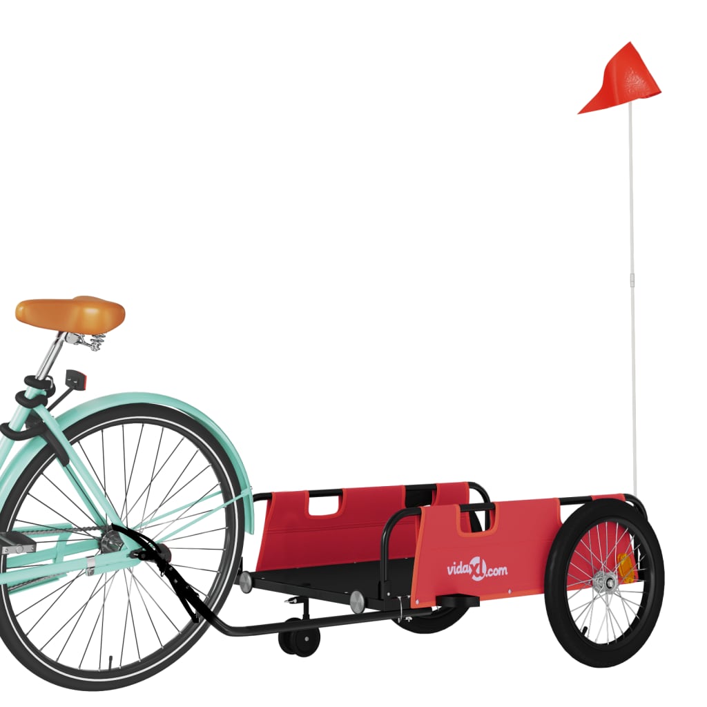 Cykeltrailer Rød og sort Oxford Stof & Iron