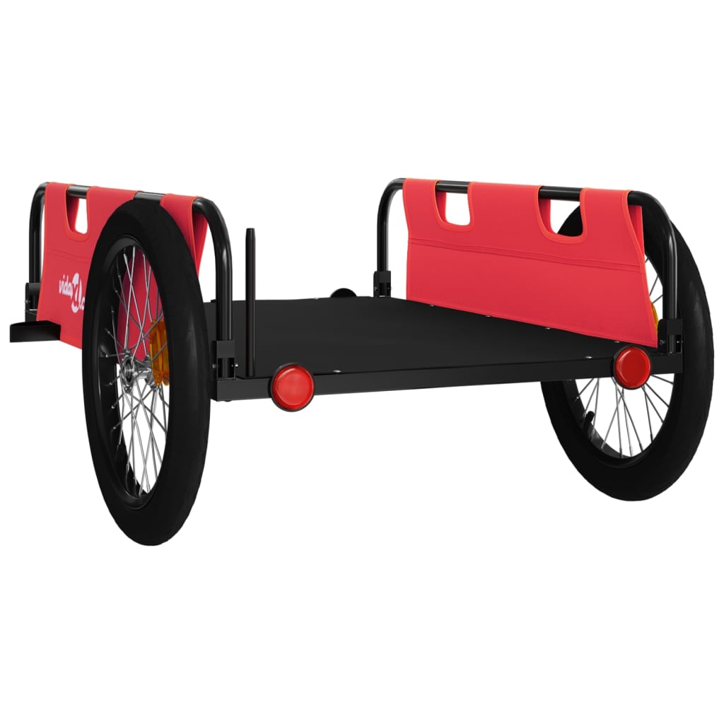 Cykeltrailer Rød og sort Oxford Stof & Iron