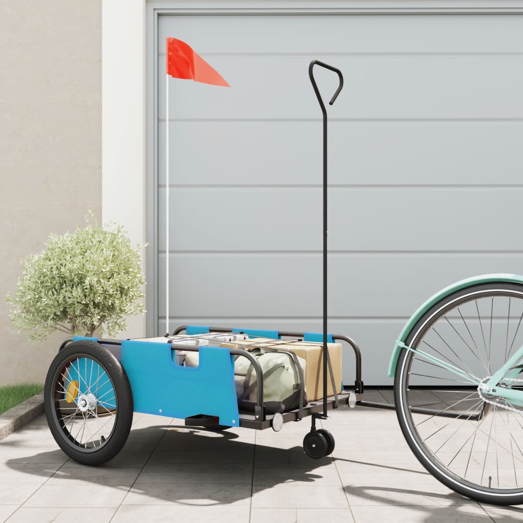 Cykeltrailer Blå og sort Oxford Stof & Iron