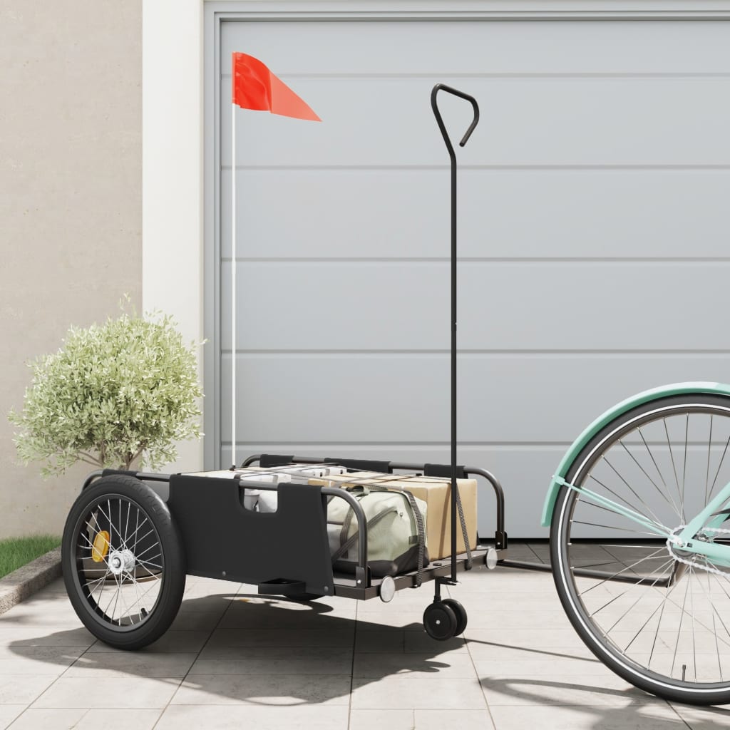 Cykeltrailer Sort Oxford stof og jern