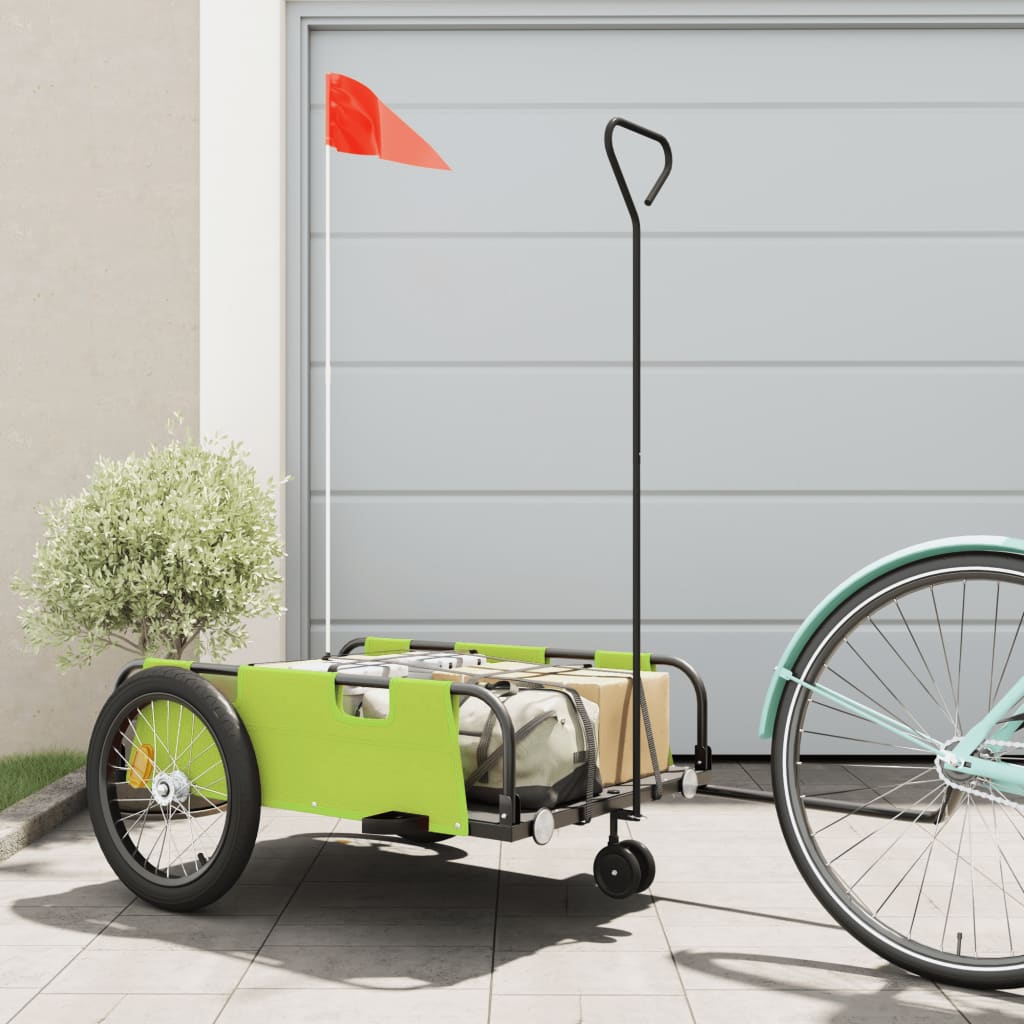 Cykeltrailer Grøn og sort Oxford Stof & Iron