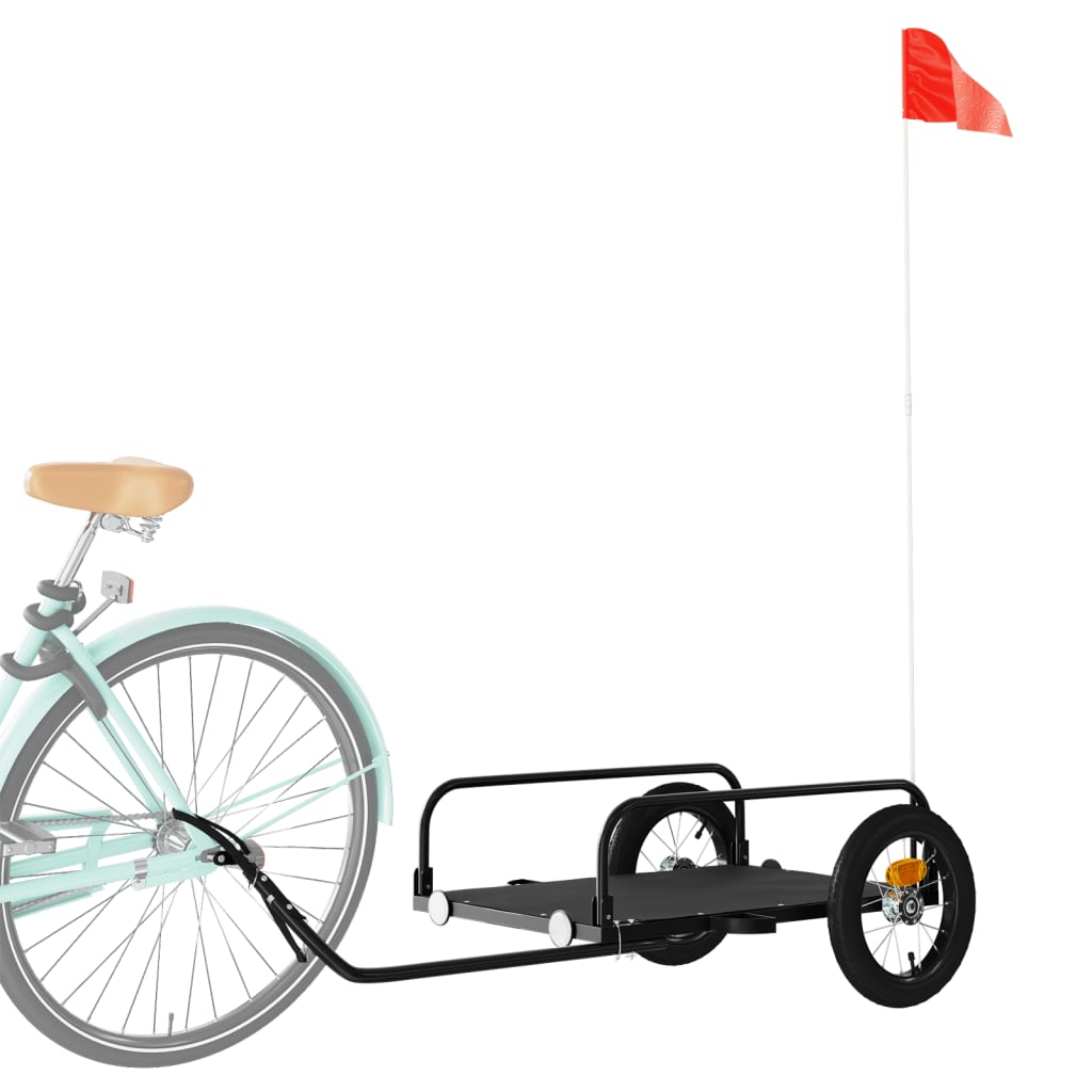 Cykeltrailer Sort 122x53x31 cm Jern
