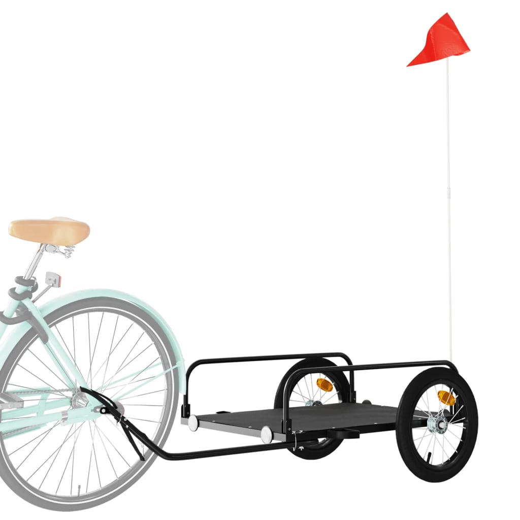 Cykeltrailer Sort 126x63x34 cm Jern