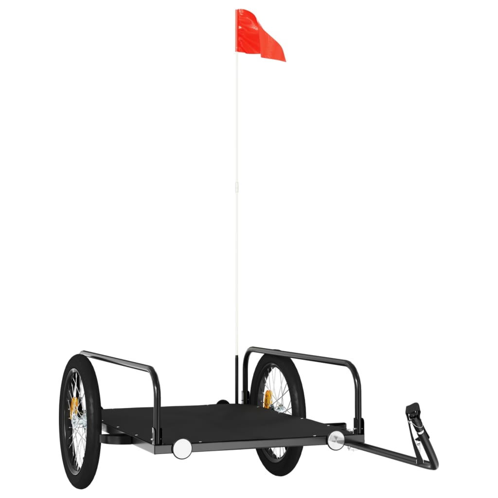 Cykeltrailer Sort 135x70x37 cm Jern