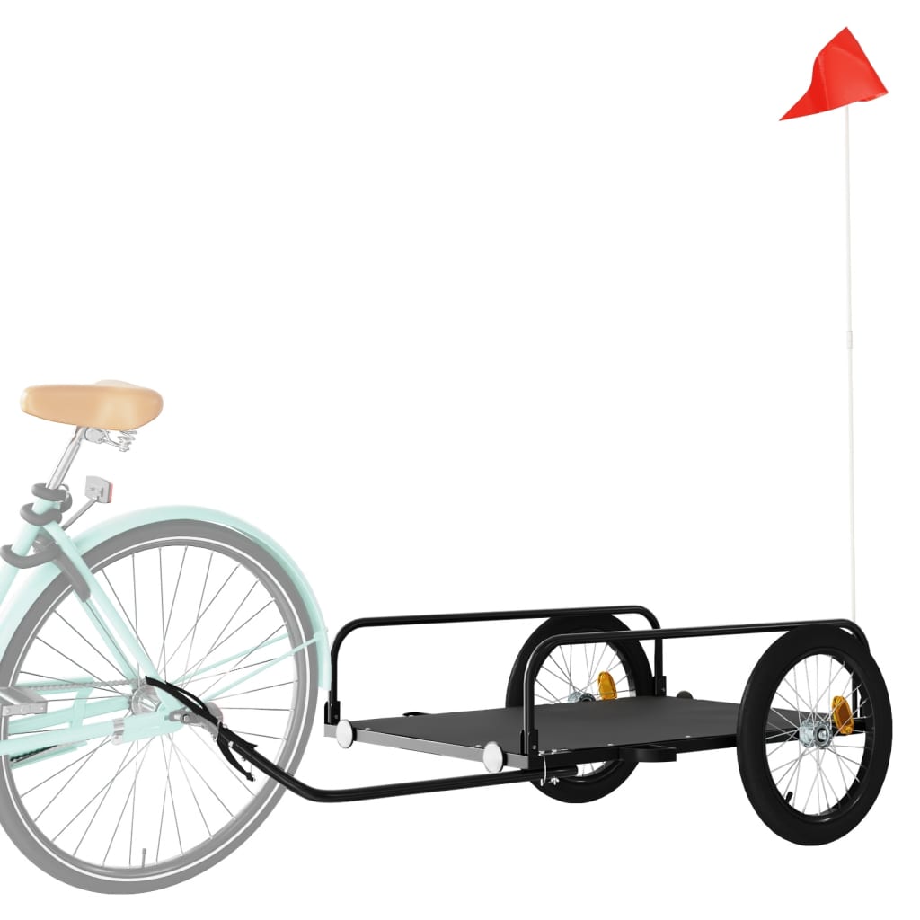 Cykeltrailer Sort 135x70x37 cm Jern