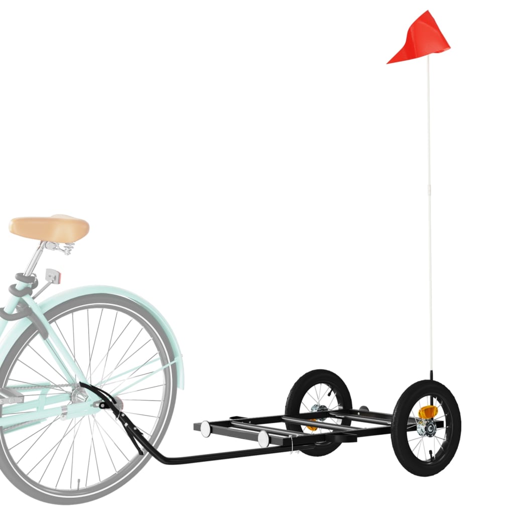 Cykeltrailer Sort 122x53x28 cm Jern