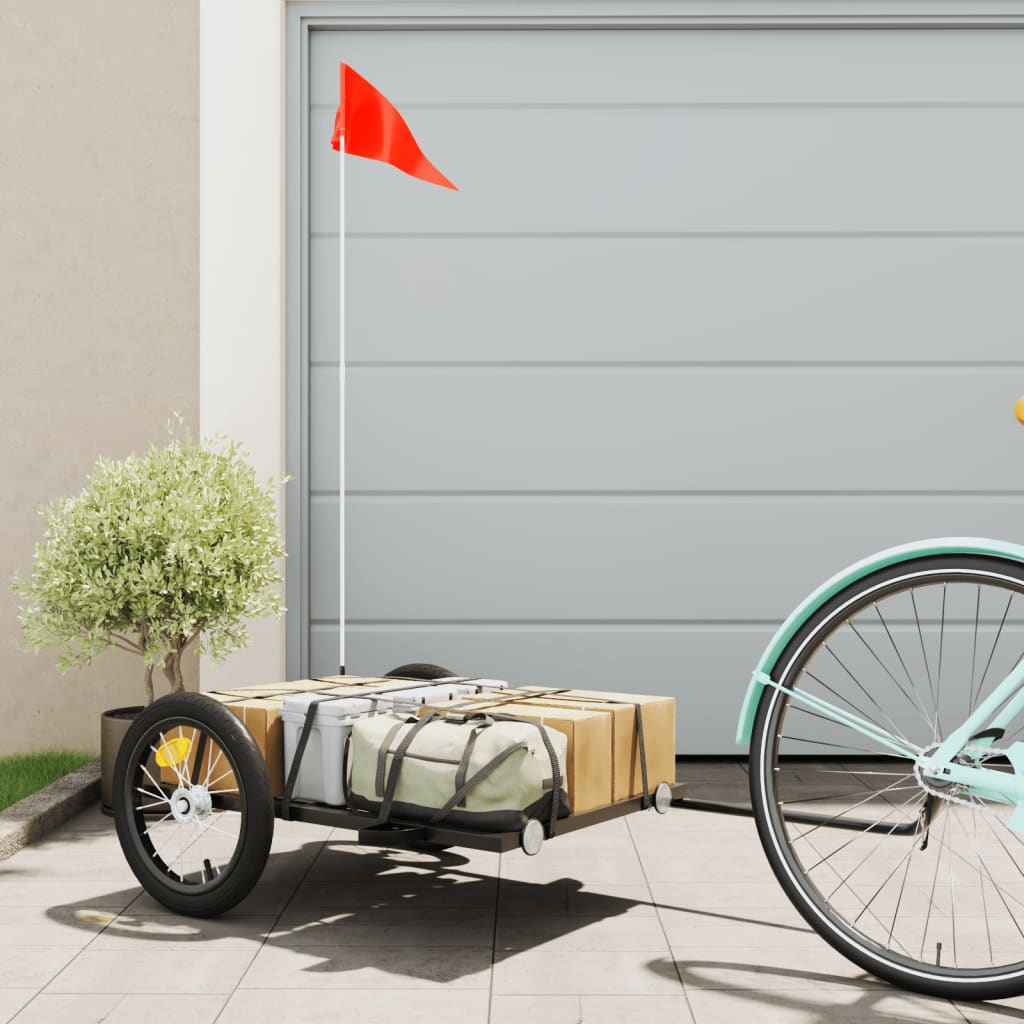 Cykeltrailer Sort 126x63x34 cm Jern