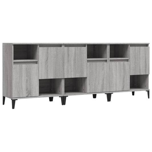 Sideboards 3 Stk. Grau Sonoma 60x35x70 cm Holzwerkstoff