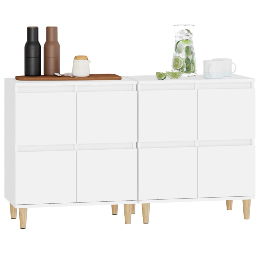 Skænke 2 stk Hvidt 60x35x70 cm træmateriale