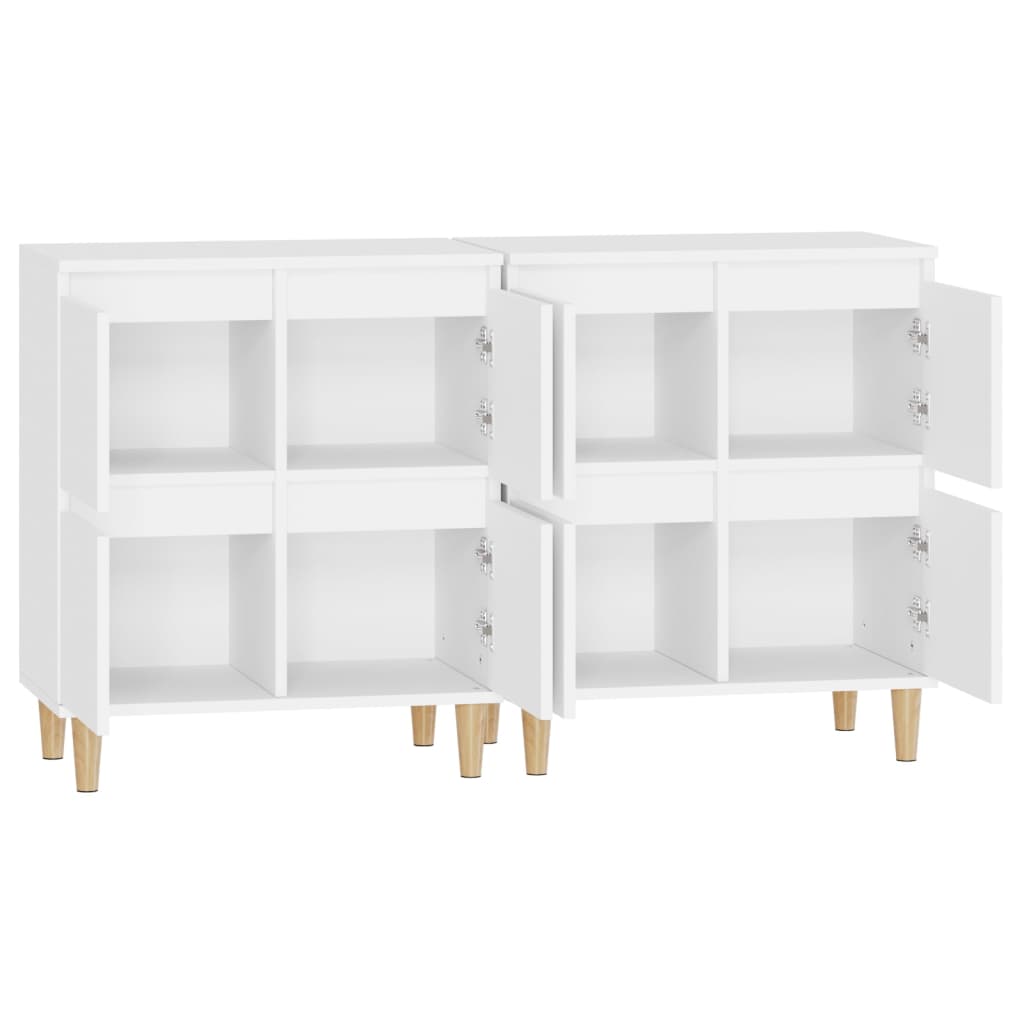 Skænke 2 stk Hvidt 60x35x70 cm træmateriale