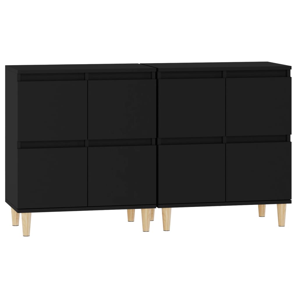 Skænke 2 stk Sort 60x35x70 cm træmateriale