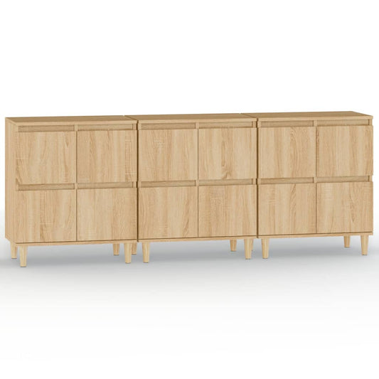 Sideboards 3 Stk. Sonoma-Eiche 60x35x70 cm Holzwerkstoff
