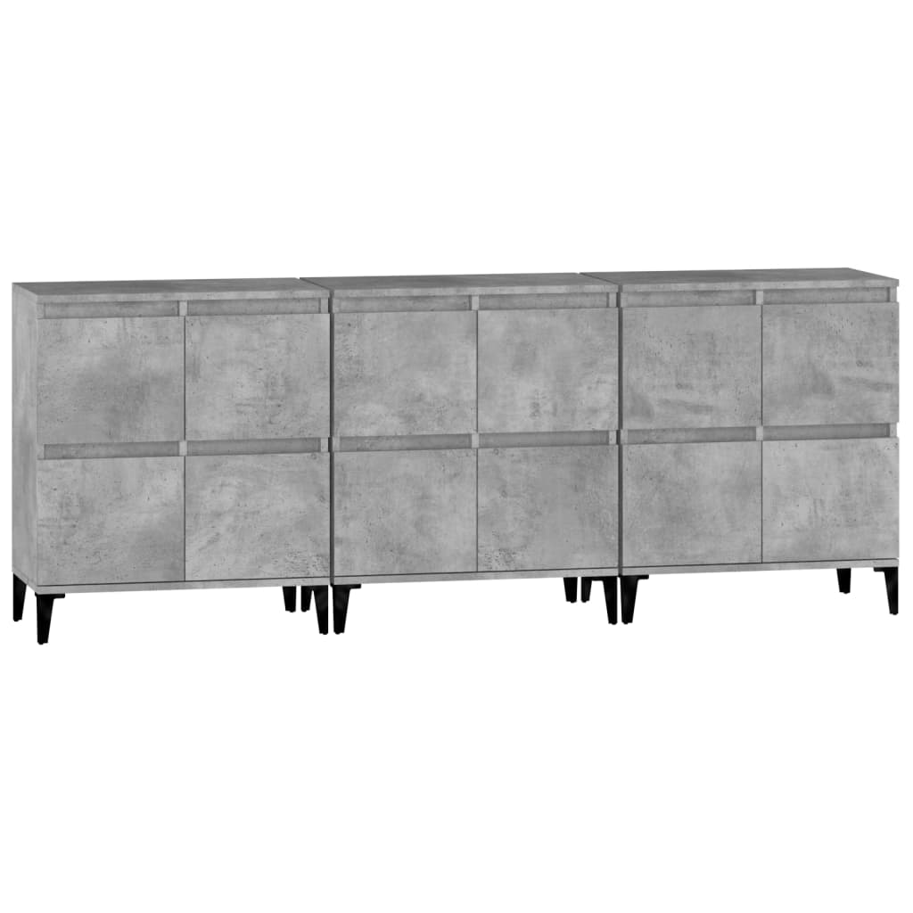 Skænke 3 stk Betongrå 60x35x70 cm træmateriale