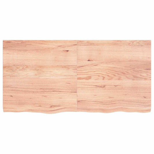 Tischplatte Hellbraun 120x60x(2-4)cm Massivholz Eiche Behandelt
