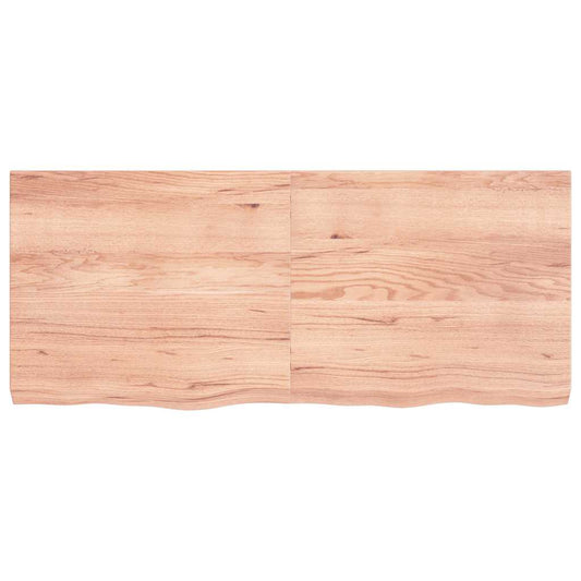 Tischplatte Hellbraun 140x60x(2-6)cm Massivholz Eiche Behandelt