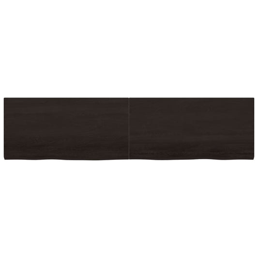 Tischplatte Dunkelbraun 200x50x(2-4)cm Massivholz Eiche