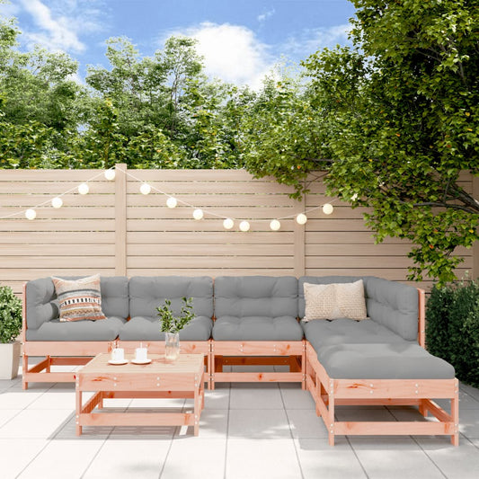 7-tlg. Garten-Lounge-Set mit Kissen Massivholz Douglasie