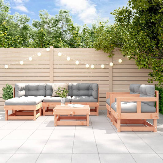 7-tlg. Garten-Lounge-Set Massivholz Douglasie