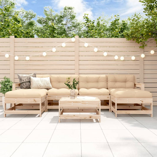 7-tlg. Garten-Lounge-Set Massivholz Kiefer