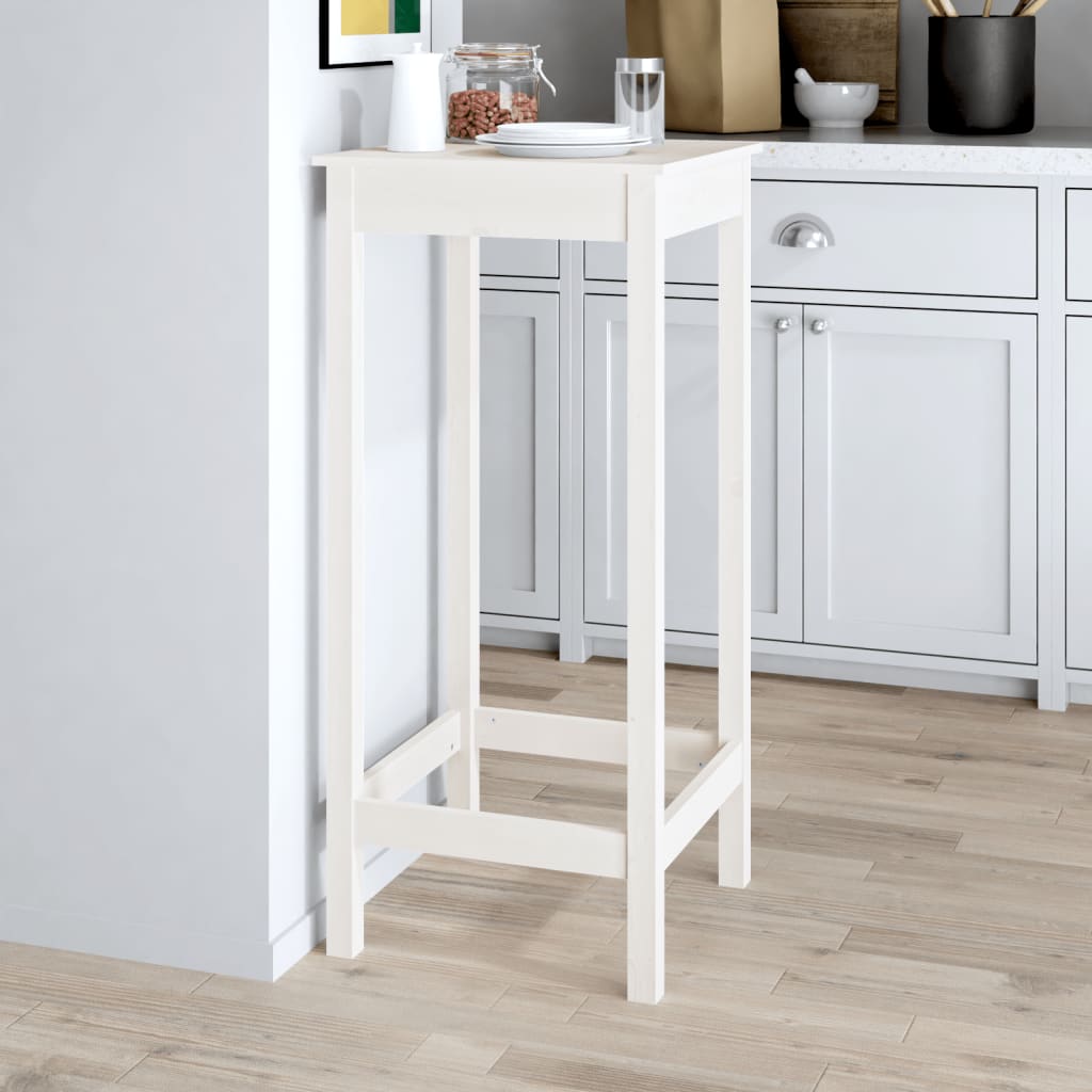 Barbord Hvid 50x50x110 cm Massiv Fyr