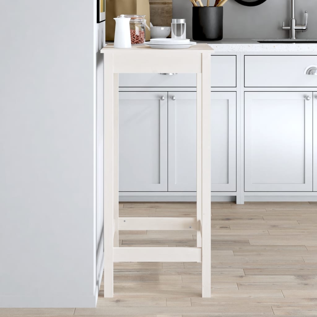 Barbord Hvid 50x50x110 cm Massiv Fyr