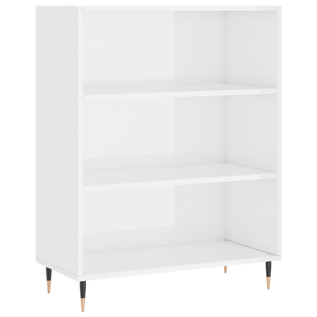Reol Højglans Hvid 69,5x32,5x90 cm Træmateriale