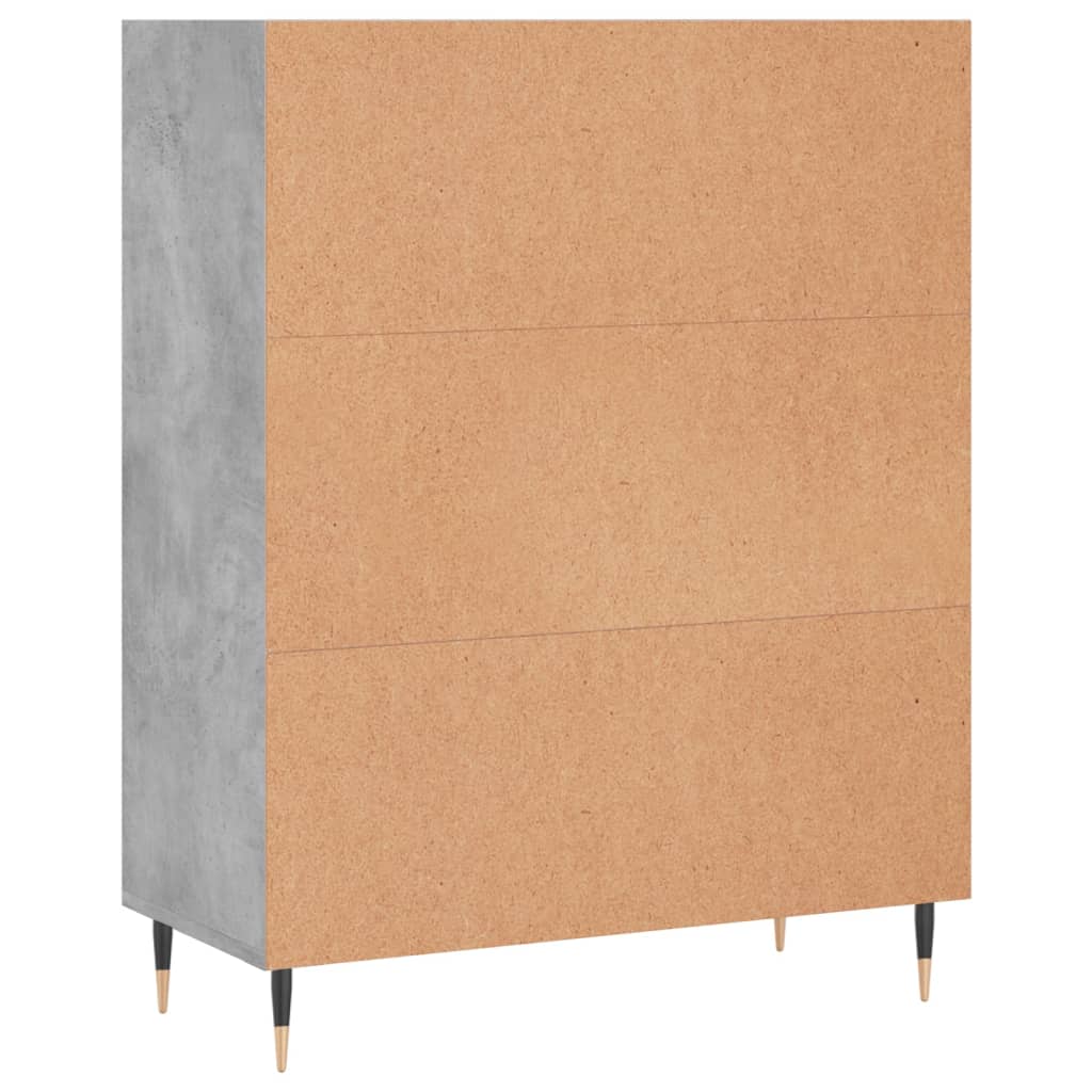 Bogreol Betongrå 69,5x32,5x90 cm Træmateriale