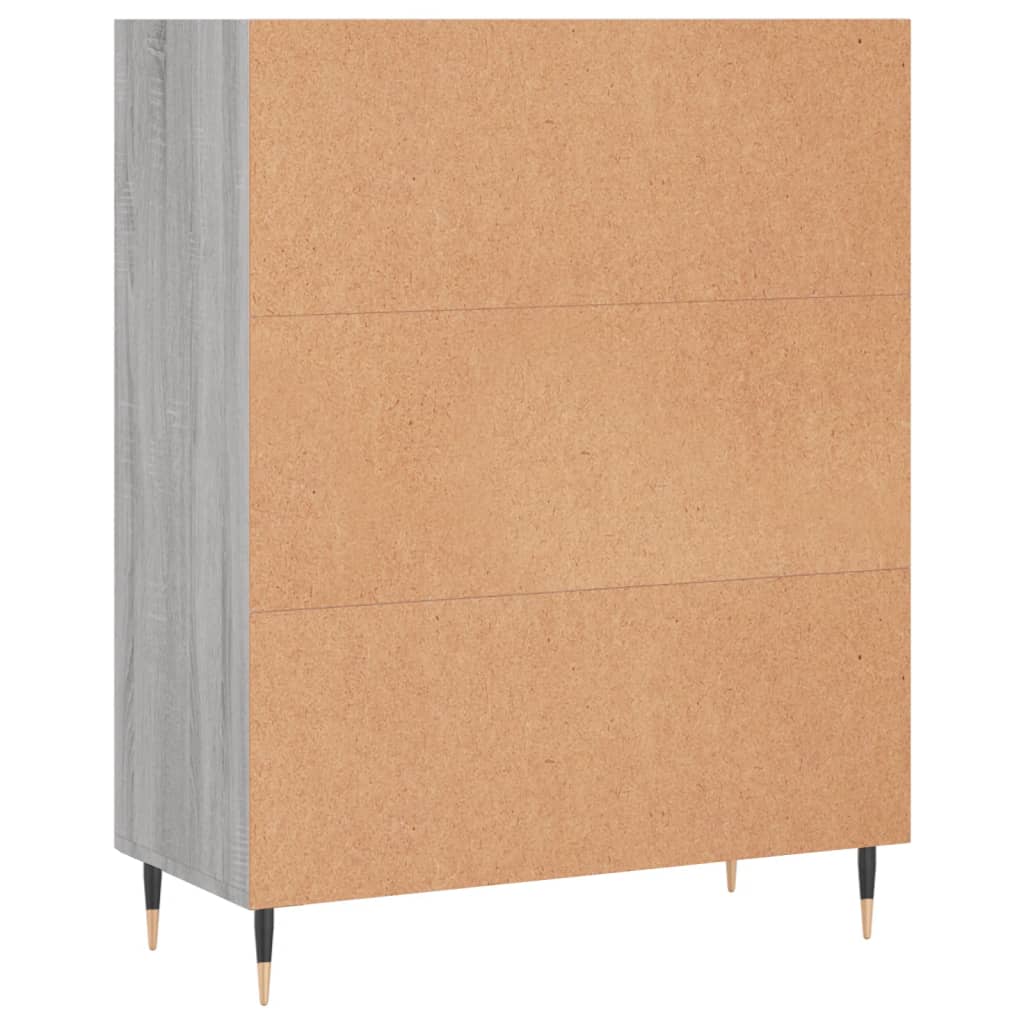 Bogreol Grå Sonoma 69,5x32,5x90 cm Træmateriale